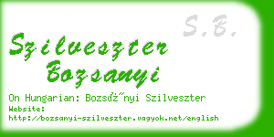 szilveszter bozsanyi business card